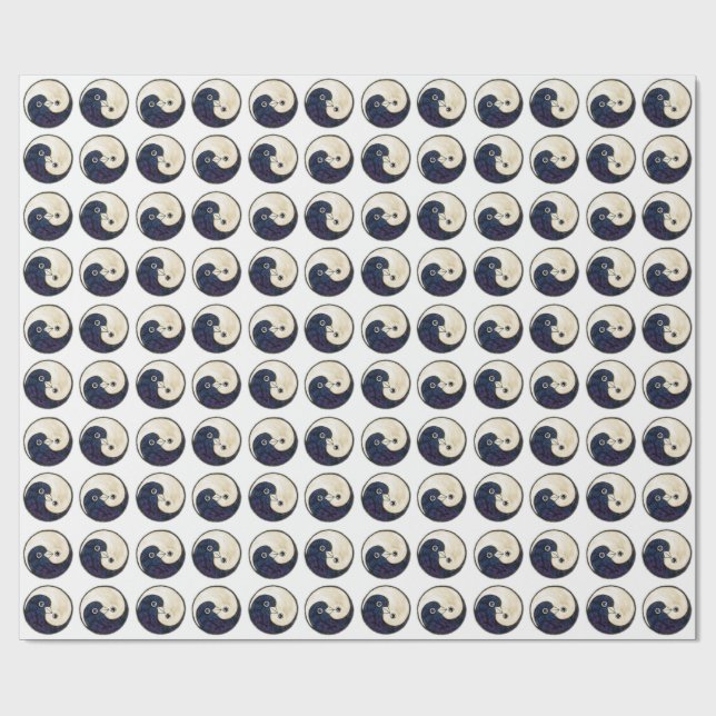 YinYang doves Packpapier auf weiß (Flach)