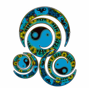 YinYang Fraktal Swirl Skulptur Fotoskulptur Magnet