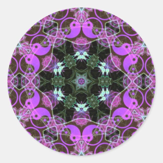 YinYang Hexagon-Aufkleber Runder Aufkleber (Vorderseite)