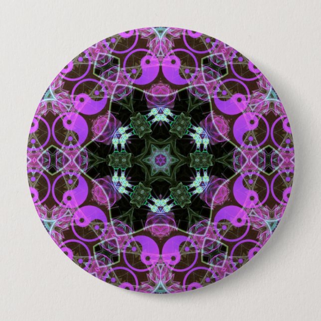 YinYang Hexagon-Knopf Button (Vorderseite)