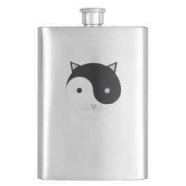 YinYang Kitty in blue Niedlich Meditation Yoga Des Flachmann