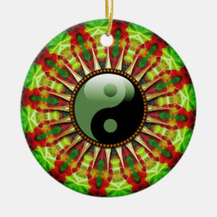 YinYang mexikanische Sonnenblume Keramik Ornament