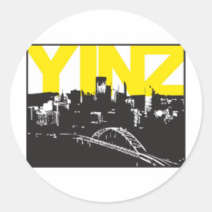Yinz Pittsburgh Runder Aufkleber