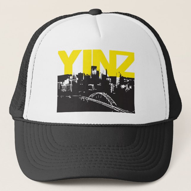 Yinz Pittsburgh Truckerkappe (Vorderseite)
