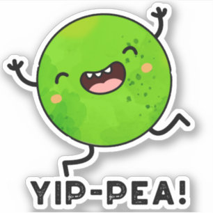Yip-pea Happy Pea Pun Aufkleber