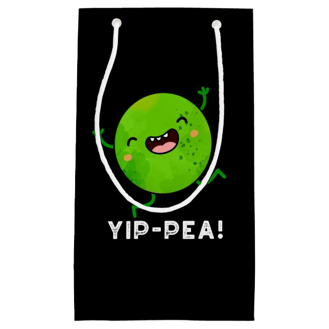 Yip-pea Happy Pea Pun Dark BG Kleine Geschenktüte (Vorderseite)