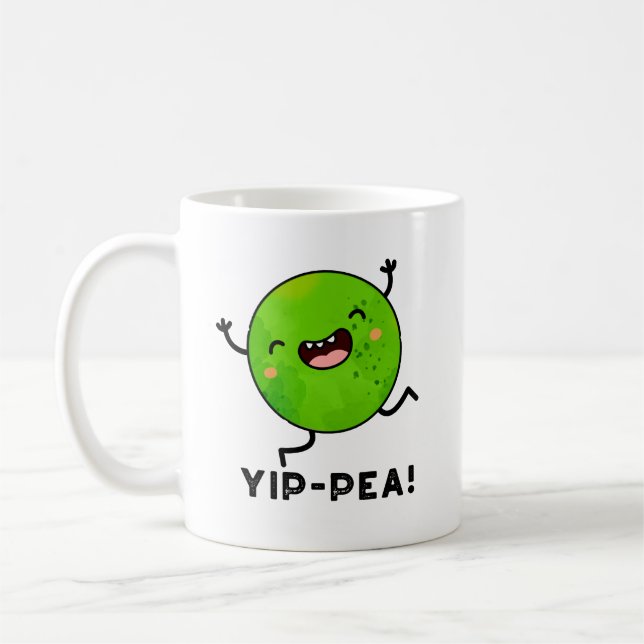 Yip-pea Happy Pea Pun Kaffeetasse (Links)