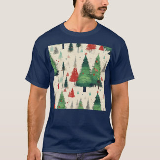 Ykomow Christmas Trees Womens Holiday Pine Tree Xm T-Shirt