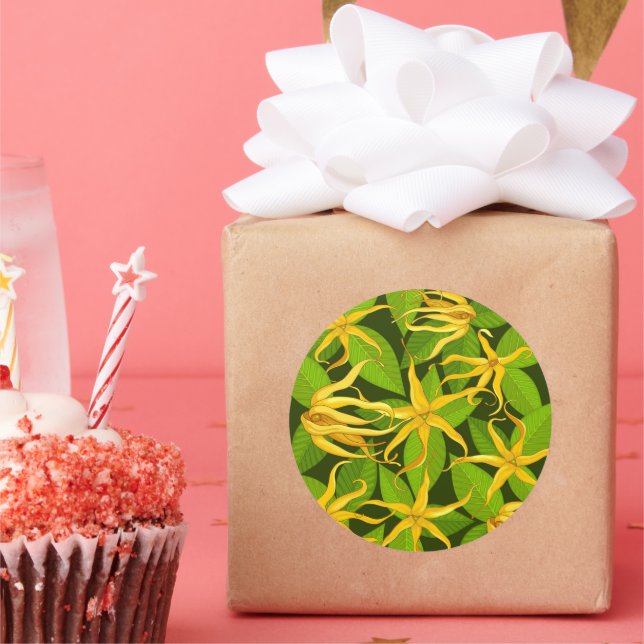 Ylang Ylang Exotic Scented Blume Runder Aufkleber (Party)