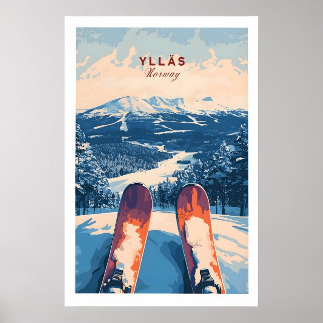 Ylläs Norwegen Ski Kunst 1 Poster (Vorne)