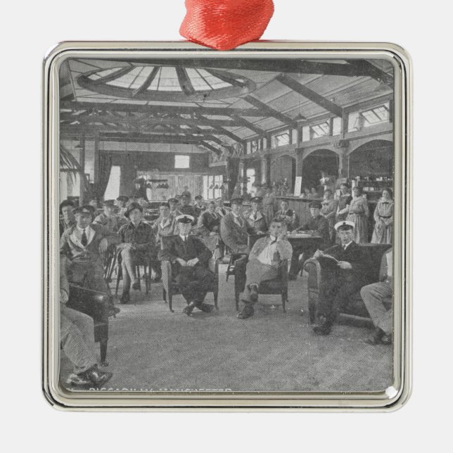 YMCA Herberge, Piccadilly, Manchester, c.1910 Silbernes Ornament (Vorne)