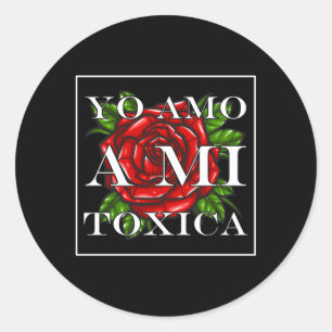 Yo Amo A Mi Toxica San Valentin Runder Aufkleber