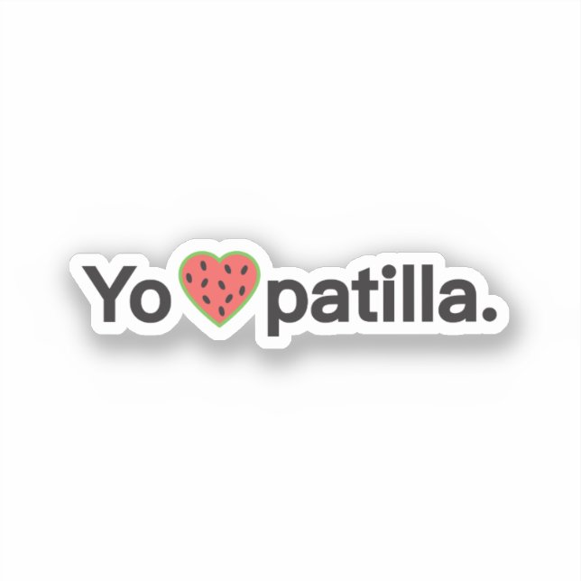 Yo amo Patilla Custom-Cut Vinyl Sticker (Vorderseite)