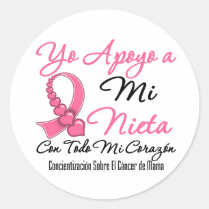 Yo Apoyo a Mi Nieta - Cáncer de Mama Runder Aufkleber