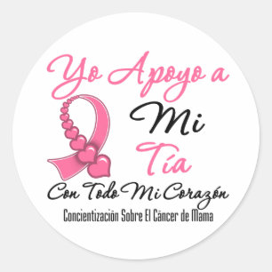 Yo Apoyo ein MI Tía - Cáncer de Mutter Runder Aufkleber