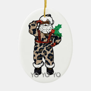 Yo Black Santa Keramik Ornament