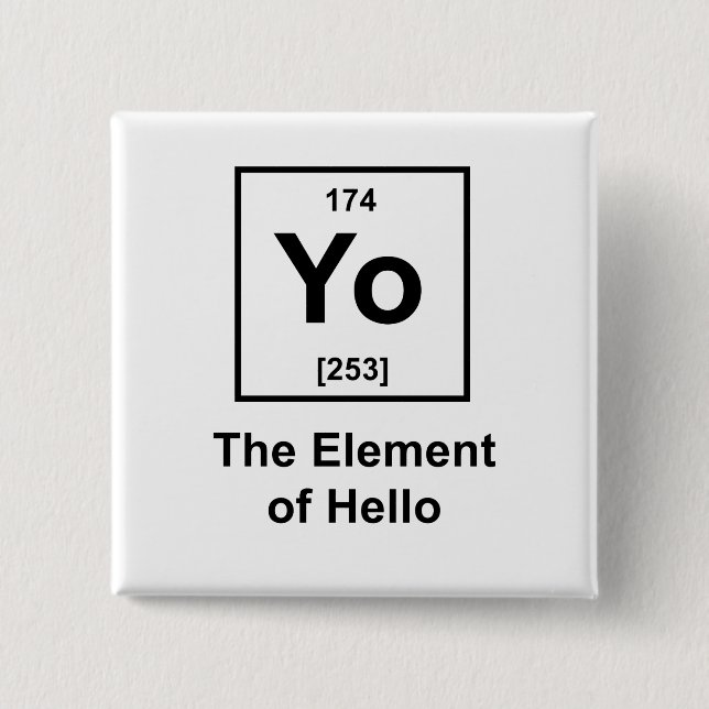 Yo! Das Element von hallo Button (Vorderseite)