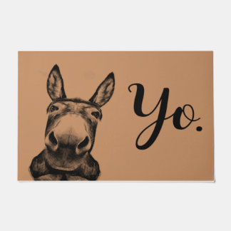 Yo Funny Donkey Doormat | Donkey Lover Wohngestalt Fußmatte