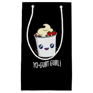 Yo-gurt Gurl Funny Yogurt Pun Dark BG Kleine Geschenktüte