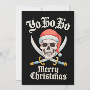 Yo Ho Ho Frohe Weihnachts Pirate Xmas Skull Holida Feiertagskarte