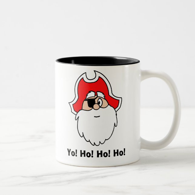 Yo! Ho! Ho! Ho! Sankt-Piraten-Tasse Zweifarbige Tasse (Rechts)