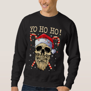 Yo Ho Ho Santa Skull Pirate Weihnachts-Piratenflag Sweatshirt