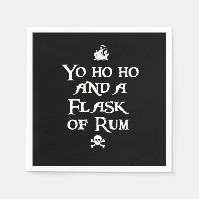 Yo ho und eine Flasche Rum Serviette (Vorderseite)
