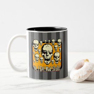 Yo I Got Mad Skulls Frame Gfx Grau Streifen Zweifarbige Tasse