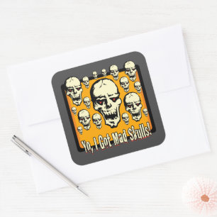 Yo I Got Mad Skulls Frame Gfx Quadratischer Aufkleber