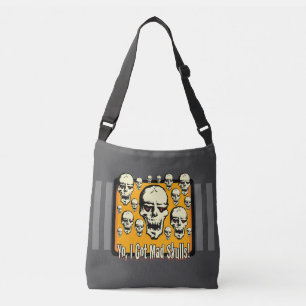Yo I Got Mad Skulls Frame Gray Stripe Gedreht Tragetaschen Mit Langen Trägern
