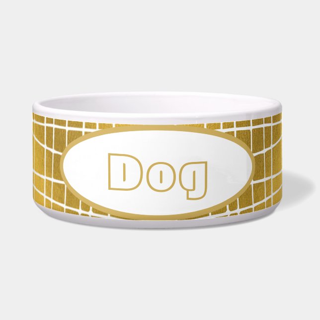 YO LUSH Logo Luxusgoldfan Pet Name Napf (Vorderseite)