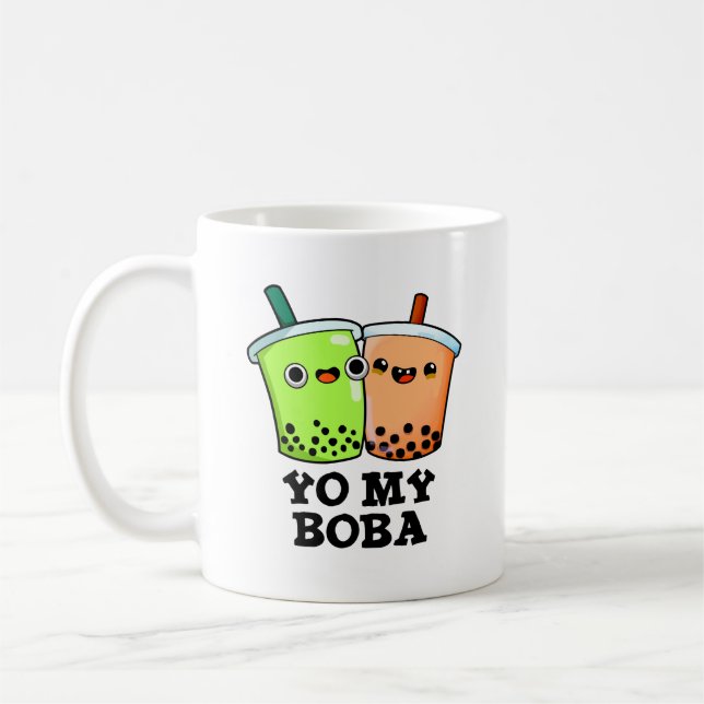 Yo My Boba Funny Boba Tea Pun Kaffeetasse (Links)