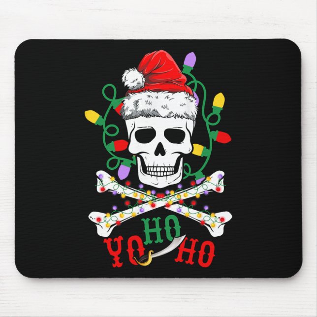 Yo S Ho Pirate Boat Cruise Xmas Skull Crossbones C Mousepad (Vorne)