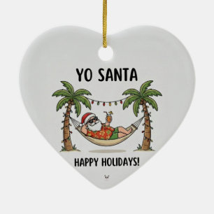 Yo Santa Lustiges Sommer Weihnachten Frohe Feierta Keramik Ornament