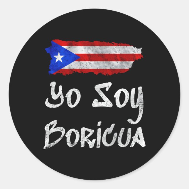 Yo Soy Boricua Insel Puerto Rico Flag Taino Runder Aufkleber (Vorderseite)