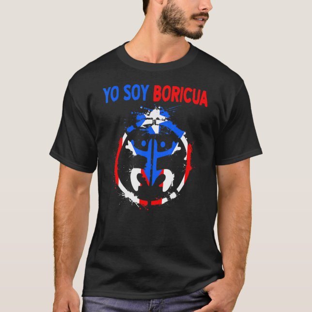 Yo Soy Boricua - Taino - Spanisches Erbe T-Shirt (Vorderseite)