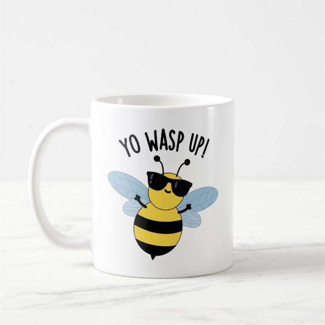 Yo Wasp Up Funny Bug Puff Kaffeetasse (Links)