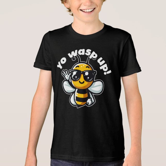 Yo Wasp Up Funny Pub Tri-Blend Shirt (Vorderseite)