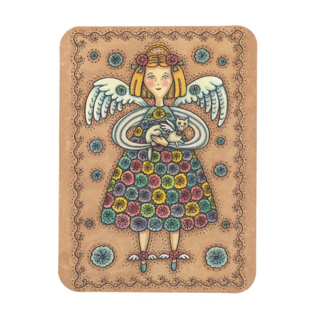 Yo Yo Quilt Angel MAGNET Primitiv (Vertikal)