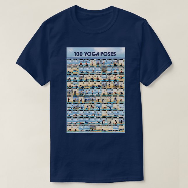 Yoga 100 Ashtanga Hatha Yoga Posen Long T-Shirt (Design vorne)