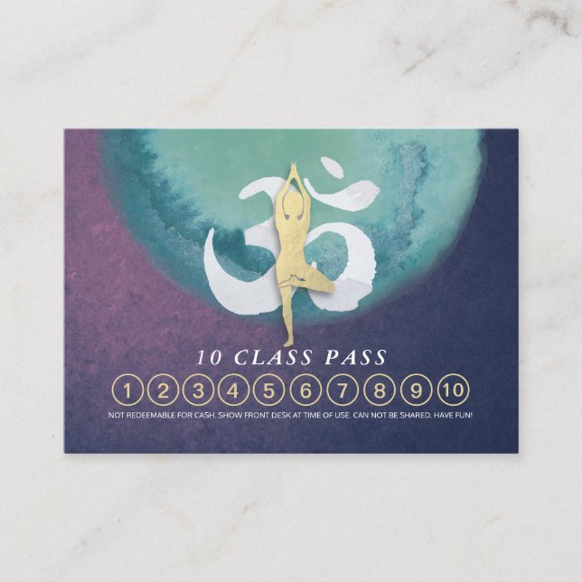 YOGA 10 Class Pass Termin Meditation Pose OM (Vorderseite)