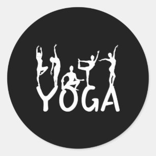 Yoga _2 runder aufkleber