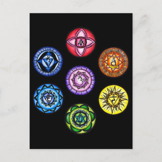 Yoga - 7 Chakras Energy Postkarte