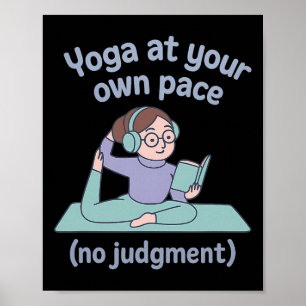 Yoga Achtsamkeit Ohne Urteil Bibliothekar Cartoon  Poster
