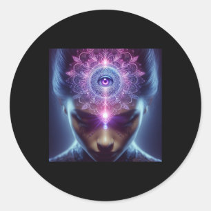 Yoga Ajna Bewusstsein Drittes Auge Chakra Brahman Runder Aufkleber