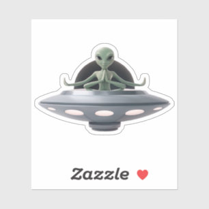 Yoga Alien Aufkleber