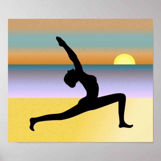 Yoga am Strand Yoga Pose Poster Printwerbung (Vorne)