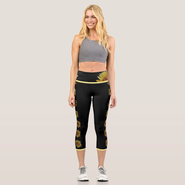 Yoga-Ameisen mit Gelbfärbung Capri Leggings (Vorderseite)