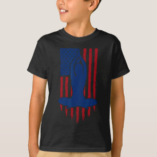 Yoga-Amerikanische Flagge für Yoga-Liebhaber Patri T-Shirt