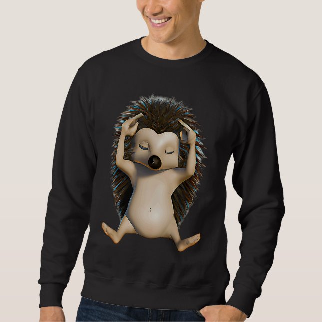 Yoga Animal  Hedgehog in Yoga Pose  Unique Yoga  1 Sweatshirt (Vorderseite)